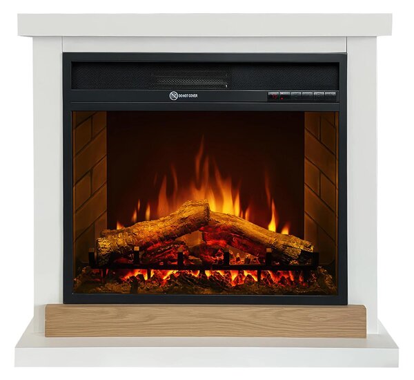 Camino elettrico caminetto da terra STOCCOLMA in legno BIANCO Made in Italy in legno Bianco Dimensioni 75x28x h 70 cm Peso 23 kg Volume riscaldabile 30 m2