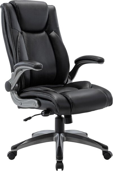 Sedia da ufficio, poltrona ergonomica per ufficio con schienale alto, sedia girevole a 360° ergonomica per l'ufficio, poltrona in pelle con funzione di inclinazione regolabile