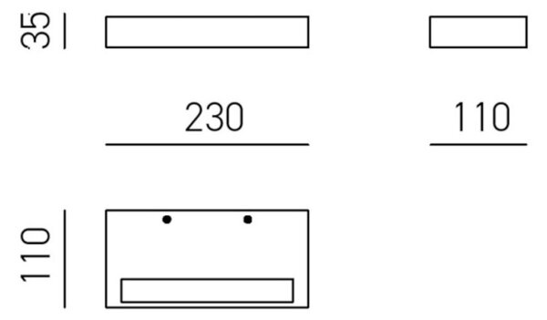 Applique moderno gea luce gap570 led monoemissione alluminio - Gea Luce