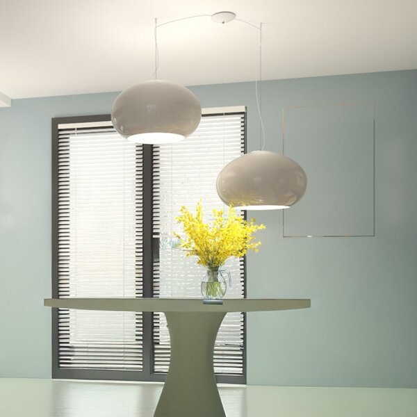 Lampadario 2 luci vetro soffiato tortora top light casper 1218 s2 s42 to e27 led - Top Light