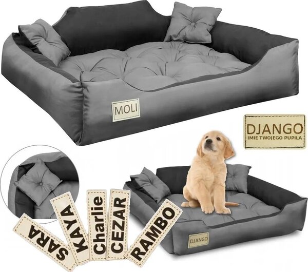 Lettino per cani, box, 115x95 cm, personalizzato, grigio