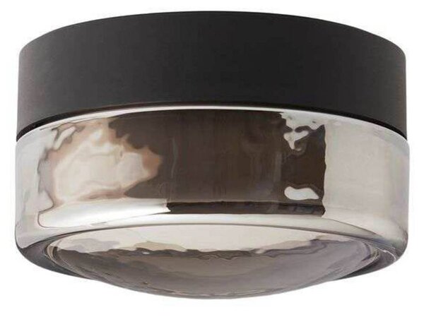 LOOM DESIGN plafoniera LED Otto Convex, grigio, IP65 dimmerabile, Alluminio / Grigio / Zincato, Bagno, Vetro, Moderno, Plafoniere LED