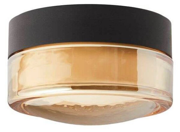 LOOM DESIGN plafoniera LED Otto Convex, ambra, IP65 dimmerabile, Crema / Ambra, Bagno, Vetro, Moderno, Plafoniere LED