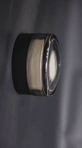 LOOM DESIGN plafoniera LED Otto Convex, grigio, IP65 dimmerabile, Alluminio / Grigio / Zincato, Bagno, Vetro, Moderno, Plafoniere LED