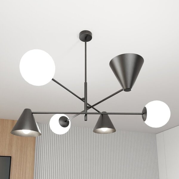 Lampadario a sospensione HERMES 6 Black