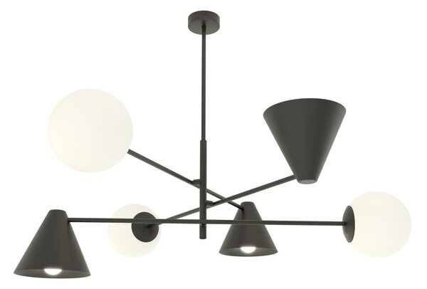 Lampadario a sospensione HERMES 6 Black