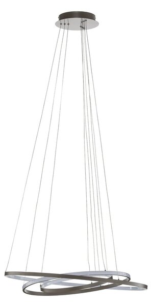 Lampada a sospensione Lucande, Ezana, dimmerabile, Grigio, Soggiorno, Metallo, Moderno
