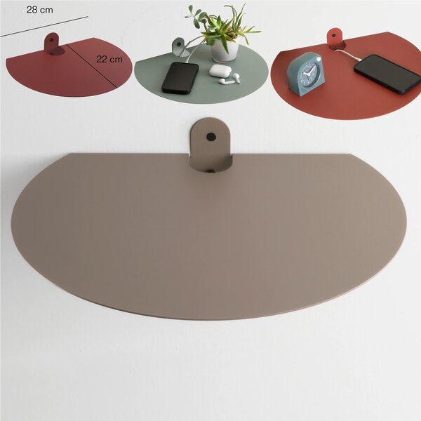 Mensola in metallo, Comodino, POINT mensola in metallo da muro Dimensioni 28x22x h 5 cm Portata massima 10 kg in acciaio verniciato Beige RAL 1019