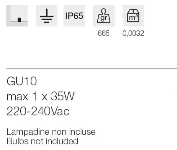 Lampada picchetto gea led ges2220 gu10 led ip65 moderno alluminio orientabile - Gea Led