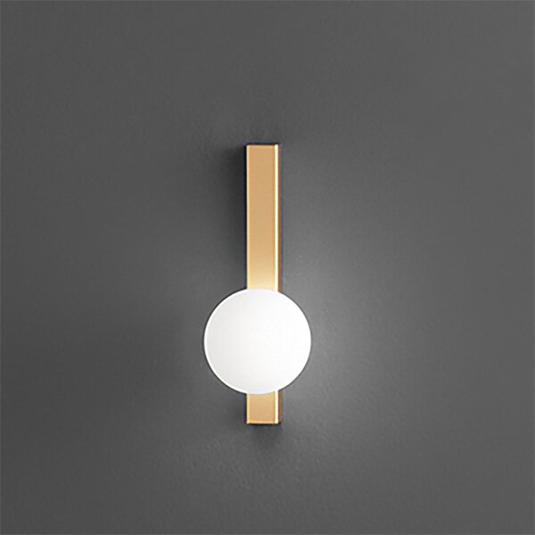 Applique perenz snooky 8478 or g9 led metallo oro opaco sfera vetro soffiato bianco - Perenz
