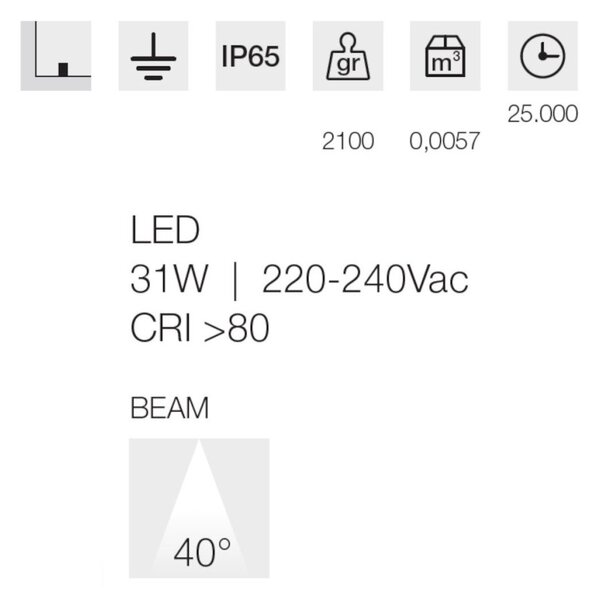 Proiettore moderno gea led ges2233 led ip65 alluminio vetro orientabile - Gea Led
