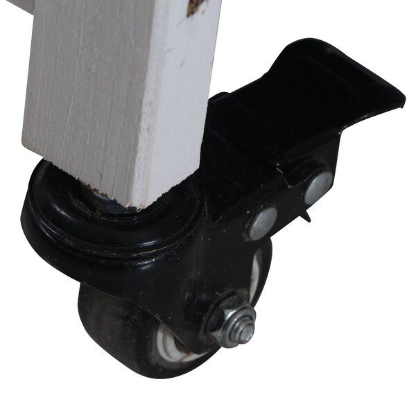 PawHut Recinto interno per conigli in legno con ruote 2 piani rampe - dim. 147L x 45,5l x 88,5H cm - grigio e bianco