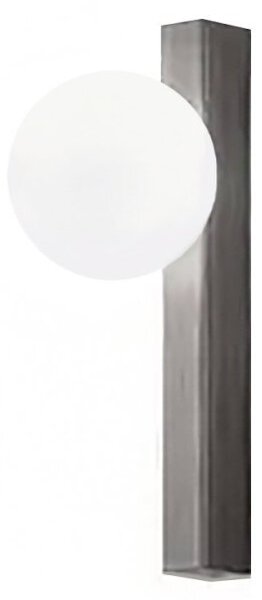 Applique perenz snooky 8478 gr g9 led metallo grigio titanio sfera vetro soffiato bianco - Perenz