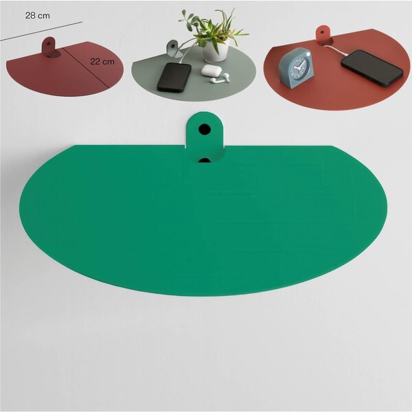 Mensola in metallo, Comodino, POINT mensola in metallo da muro Dimensioni 28x22x h 5 cm Portata massima 10 kg in acciaio verniciato Verde Smeraldo