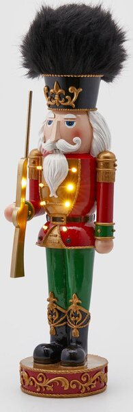 EDG - Enzo de Gasperi Decorazione natalizia Soldatino schiaccianoci con corpo illuminato a led -