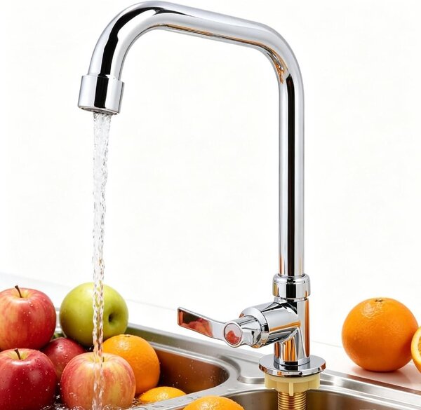 Solidchoice - Rubinetto da cucina con attacco per acqua refrigerata e finitura in acciaio inossidabile
