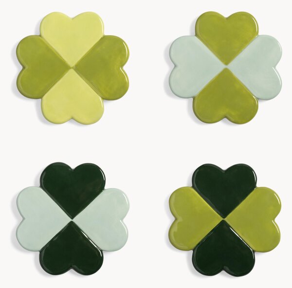 Set di 4 sottobicchieri fatti a mano Lucky