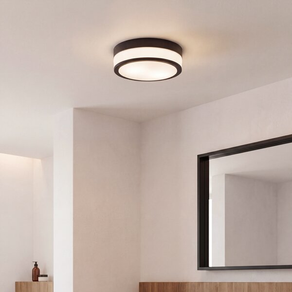Plafoniera da esterno moderna nera 28 cm IP44 - Flavi