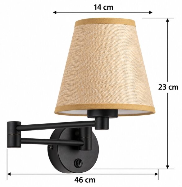BRILAGI - Lampada da parete NUBILA 1xE27/15W/230V beige/nero