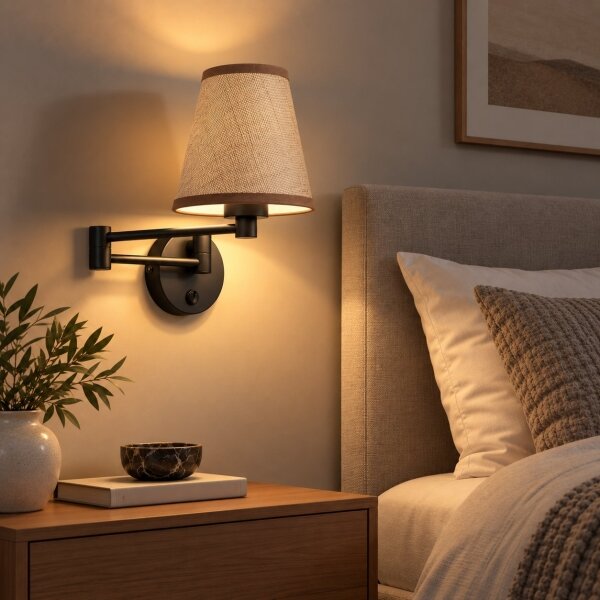 BRILAGI - Lampada da parete NUBILA 1xE27/15W/230V marrone/nero