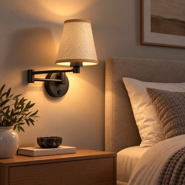 BRILAGI - Lampada da parete NUBILA 1xE27/15W/230V beige/nero
