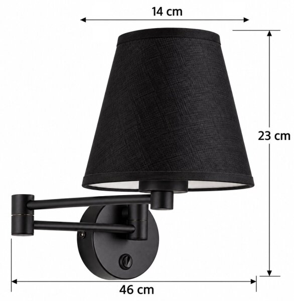 BRILAGI - Lampada da parete NUBILA 1xE27/15W/230V nero