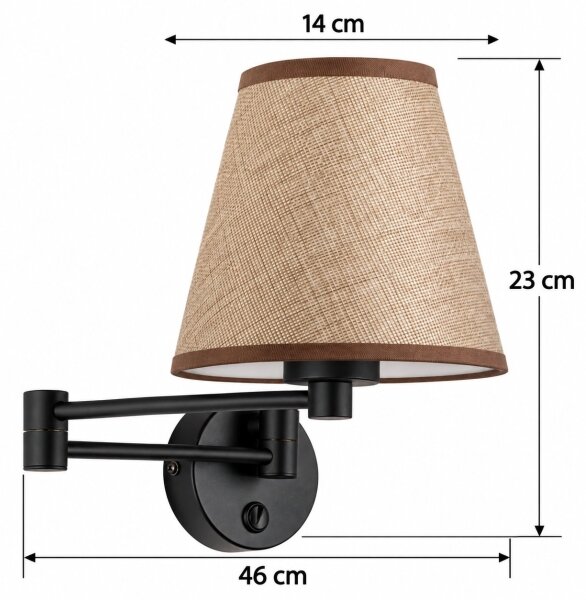 BRILAGI - Lampada da parete NUBILA 1xE27/15W/230V marrone/nero