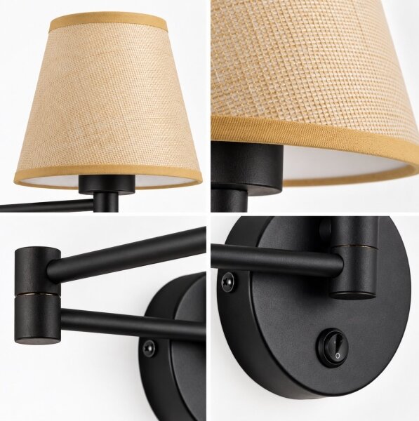BRILAGI - Lampada da parete NUBILA 1xE27/15W/230V beige/nero