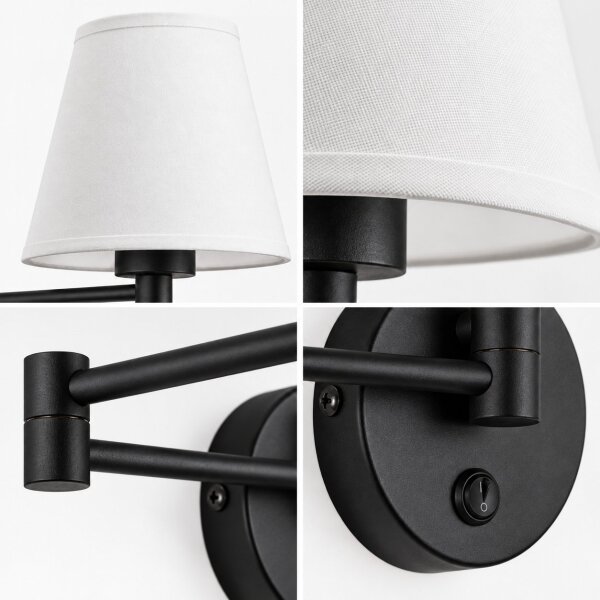 BRILAGI - Lampada da parete NUBILA 1xE27/15W/230V bianco/nero