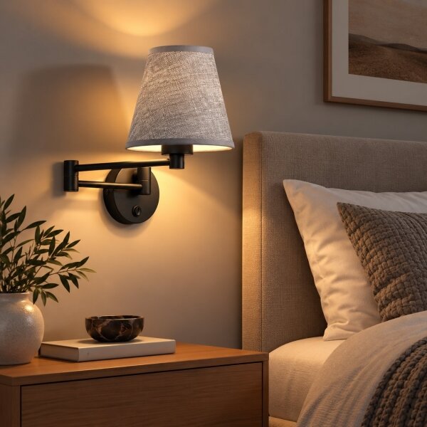 BRILAGI - Lampada da parete NUBILA 1xE27/15W/230V grigia/nera