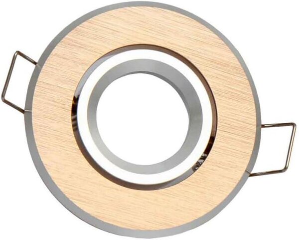Riscaldatori a infrarossi, faretti da incasso, attacco MR11 (35 mm), forma circolare, inclinabili, alluminio, finitura oro spazzolato