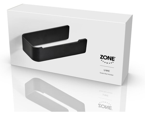 Porta carta igienica da parete nero in metallo Ume – Zone
