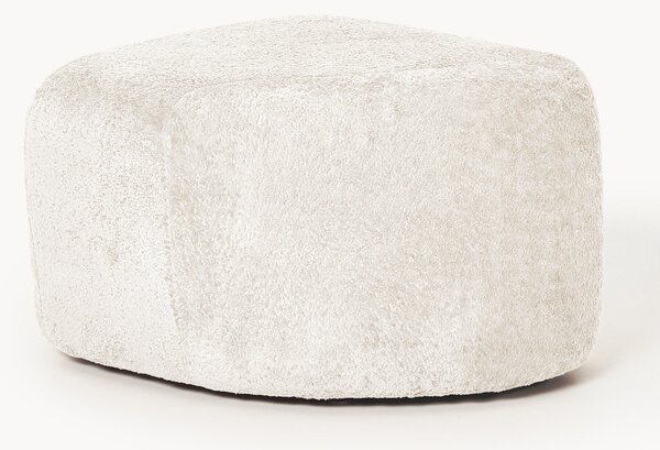 Pouf ovale in teddy bouclé Wolke