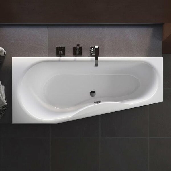 Vasca da bagno Steinkamp, modello "Life", salvaspazio, dimensioni 160 x 75/50 cm, per installazione a destra