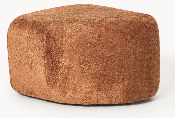 Pouf ovale in teddy bouclé Wolke