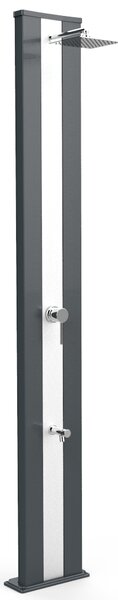 Doccia Solare da Giardino 40L Miscelatore e Lavapiedi Arkema Dada S Grigio Antracite Inox