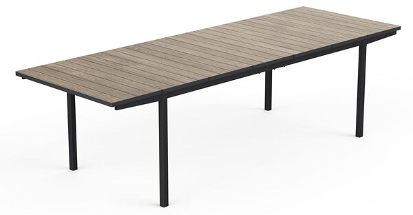 Tavolo Allungabile Interno-Esterno 194,5-272x94x75 cm Keter Porto Nova in Decocoat Graphite e Ashwood
