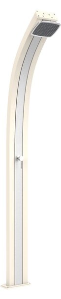 Doccia Solare da Esterno Giardino 25L Miscelatore Arkema Spring Fascia Inox Bianco Crema