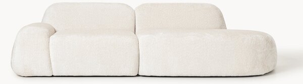 Chaise longue componibile 3 posti in teddy bouclé Wolke