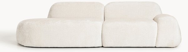 Chaise longue componibile 3 posti in teddy bouclé Wolke
