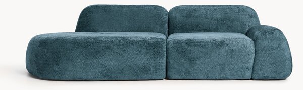Chaise longue componibile 3 posti in teddy bouclé Wolke