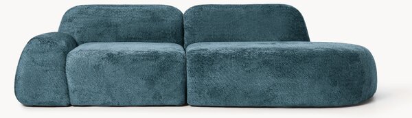 Chaise longue componibile 3 posti in teddy bouclé Wolke
