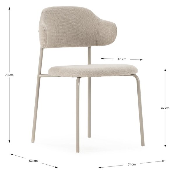 Sedie da pranzo in set color crema 4 pz Adriel – Marckeric