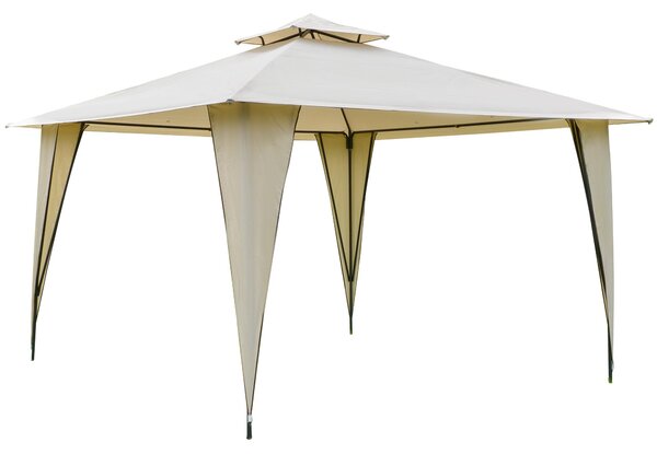 Outsunny Gazebo Esterno Richiudibile e Pieghevole con Zanzariere  Impermeabile in Polietilene, Beige, 3x6m