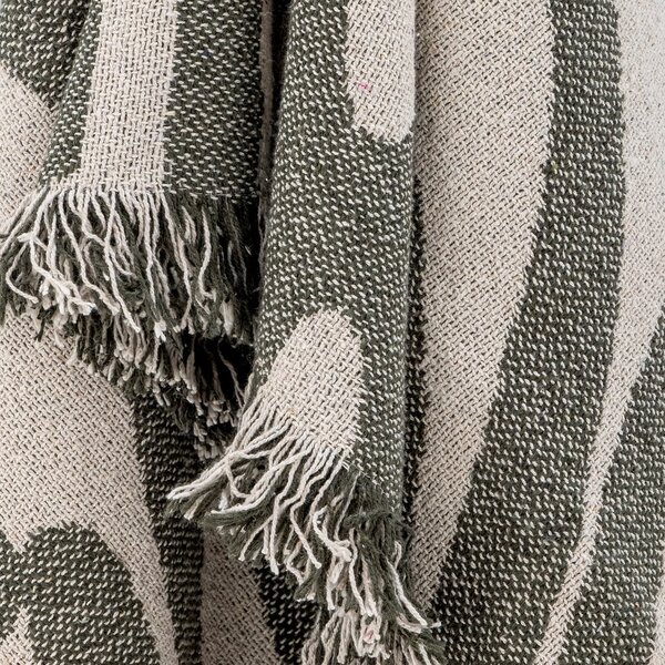 Coperta verde in cotone riciclato 130x160 cm Alk - Bloomingville