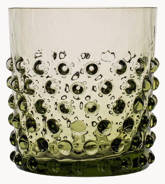 Set di 2 bicchieri in vetro soffiato Hobnail