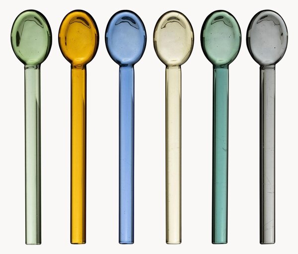 Set di 6 bacchette da cocktail in vetro borosilicato Colorea