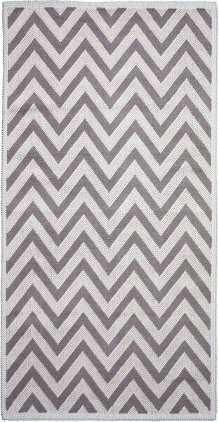 Tappeto in cotone beige, 100 x 150 cm Zikzak - Vitaus