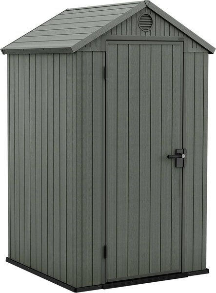 Casetta da giardino in plastica con tetto a due falde Keter Darwin 4x4 - 205 x 116,7 x 125,8 cm - verde