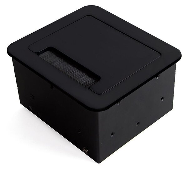 Multipresa Atom 14 per Scrivania Verniciato Nero Acciaio e Tecnoplastica e Alluminio Emuca